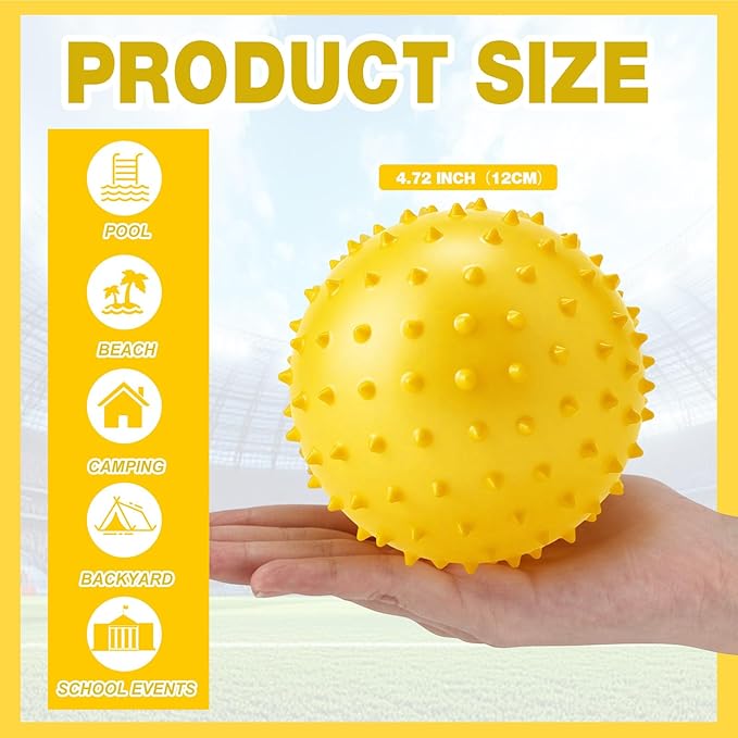Jerify Knobby Balls Bouncy Spiky Sensory Ball Bulk Soft Inflatable Massage Stress Plastic Toy for School Party Play Indoor Outdoor