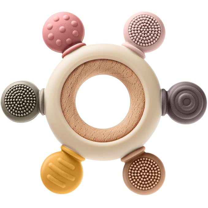 Baby Teething Toys for 0-6 6-12 Months, BPA Free Teether Sensory Toys for Babies 0 3 6 9 12 18 Months, Newborn Infant Toys Gifts for 1 One Year Old Baby Boys Girls