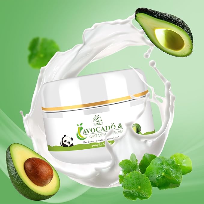 AOAO Avocado Kids Daily Moisturizer Cream, Gently Hydrates Dry, Sensitive Skin for Baby & Kids Face and Body, Natural Oat & Centella for Soothing Nourishing Care, 3.527oz (Avocado)