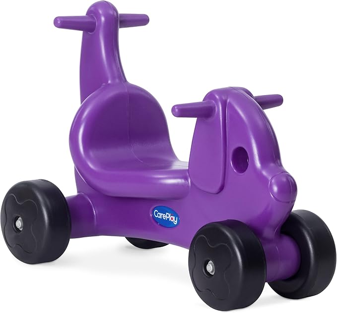 Careplay 2-in-1 Puppy Push & Ride-on Toy, Indoor & Outdoor Use, Low Profile Seat, Recommended for Children up to 50lbs, Durable Construction, Made in The USA, Purple