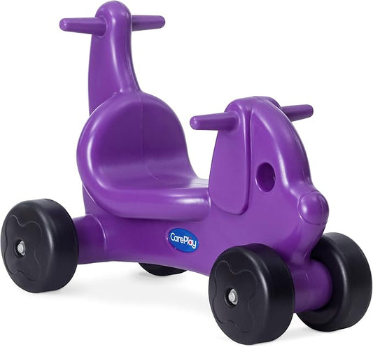Careplay 2-in-1 Puppy Push & Ride-on Toy, Indoor & Outdoor Use, Low Profile Seat, Recommended for Children up to 50lbs, Durable Construction, Made in The USA, Purple