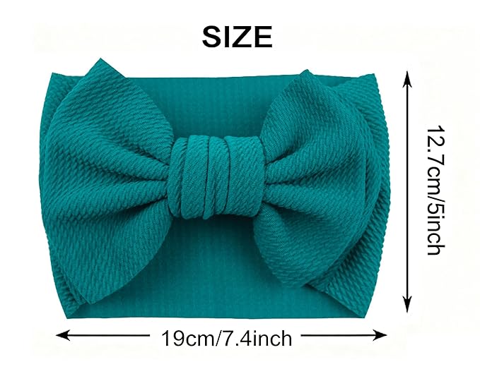 Bows for Baby Girls Headband, Newborn Bows Headbands Baby Hair Bows Hairbands Hair Accessories.(FD104) (Rose red Teal Blue)
