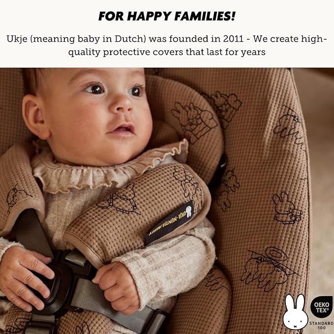 UKJE Protective Swing Cover Compatible with 4moms or MamaRoo 5, Multi-Motion Baby Swing, Baby Swing Liners, Baby Rocker Cover, Easy to Install, Easy to Wash, Handmade in Europe - Miffy