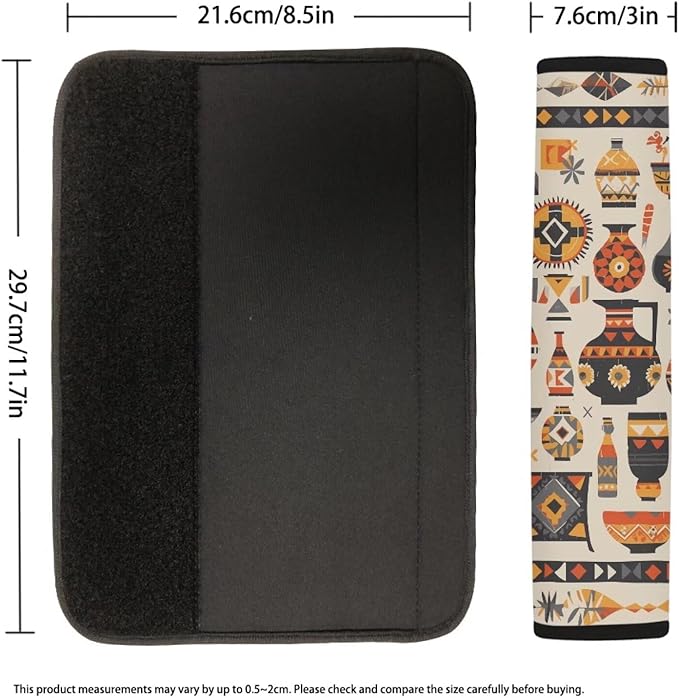 Tribal Geometry Print Universal Seat Belt Covers for Auto Polyester Retro Ethnic Rhombic Pattern Car Belt Strap Cover Shoulder Pad More Comfortable Driving