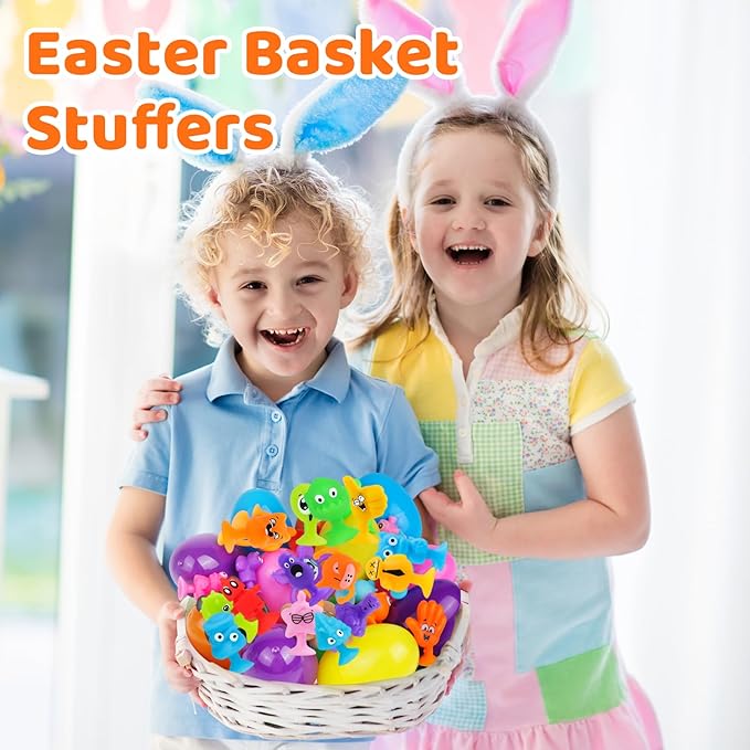 100PCS Suction Cup Toy Set, Multiple Styles Randomly Sent, Surprise Matching, Rich Styles, Bright Colors, Bath Toys, Stress Relieving Sensory Toys Kids Adults Boys Girls, Baby Birthday Easter Stuffer
