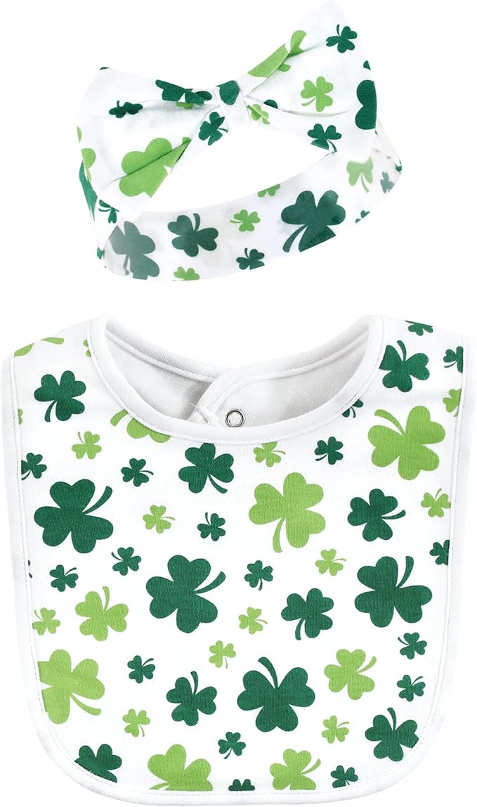 Hudson Baby Unisex Baby Cotton Bib and Headband Set