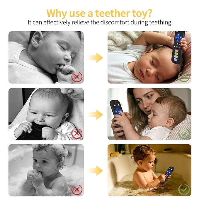 Easter Baby Teething Toys for Baby,Silicone Teether with Baby Rattle Teether &Baby Remote Control Teether,BPA Free,Relief Chew Sensory Toys Baby Chew Toys Soft for Chewing or Easter Gifts,0-24 Months