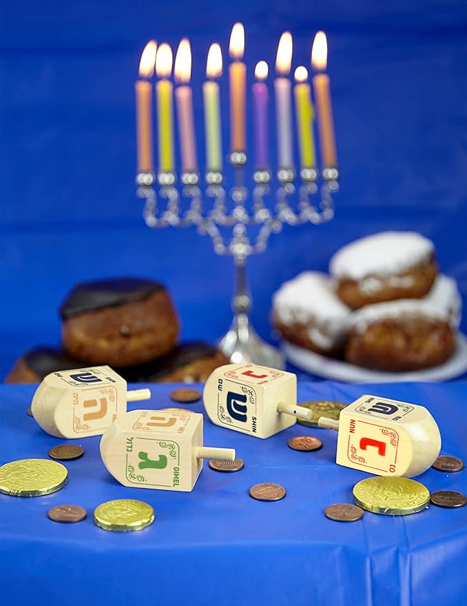 Izzy 'n' Dizzy Hanukkah Wooden Dreidel (Pack of 10) - Medium
