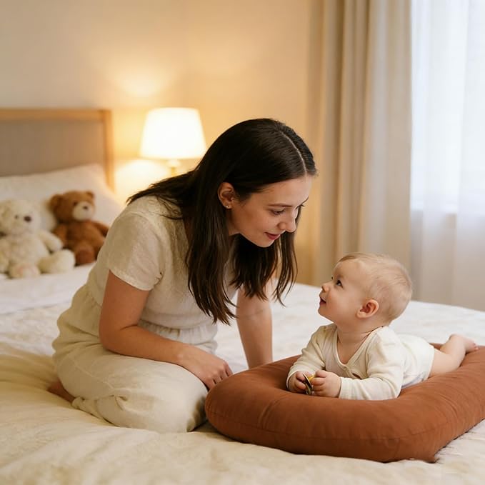 Baby Lounger for Newborn 0-24 Months, Soft Portable Infant Nest & Play Mat & Diaper Changing Pad for Home,Travel & Floor Time, Newborn Babies Essentials Gifts(Coffee)