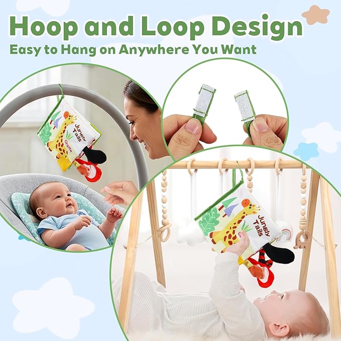 Baby Books 0-6 Months, Infant Tummy Time Toy 6-12 Months Touch Feel Book Travel Toy Gifts for Boys Girls 0-3 Months Baby Shower Birthday Easter Basket Stuffers