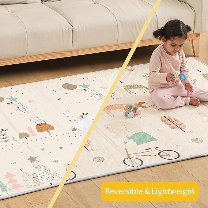 Gupamiga Baby Folding mat Play mat Extra Large Foam playmat Crawl (White)