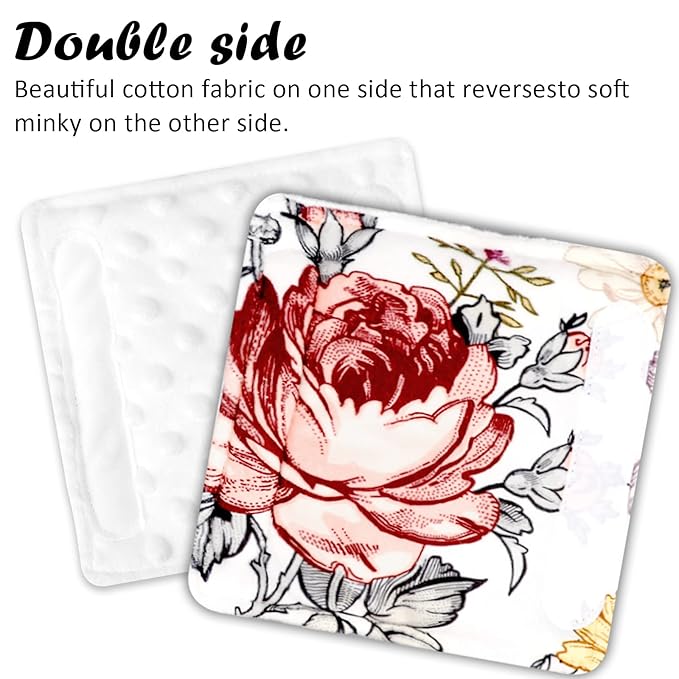 Floral Car Seat Insert,Cushion for Stroller, Swing, Bouncer, 2-in-1 Reversible,Baby Car Seat Strap Covers Shoulder Pads for Baby Kid