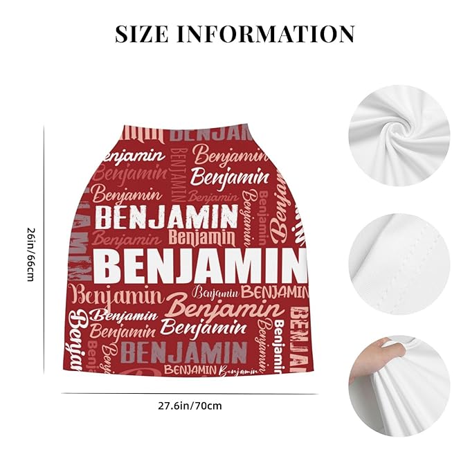 Personalized Baby Car Seat Cover for Boys Girls, Custom Monogram Nursing Covers for Breastfeeding with Name, Infant Stroller Cover, Optional Baby Bib, Baby Swaddle Set for Newborn Infant