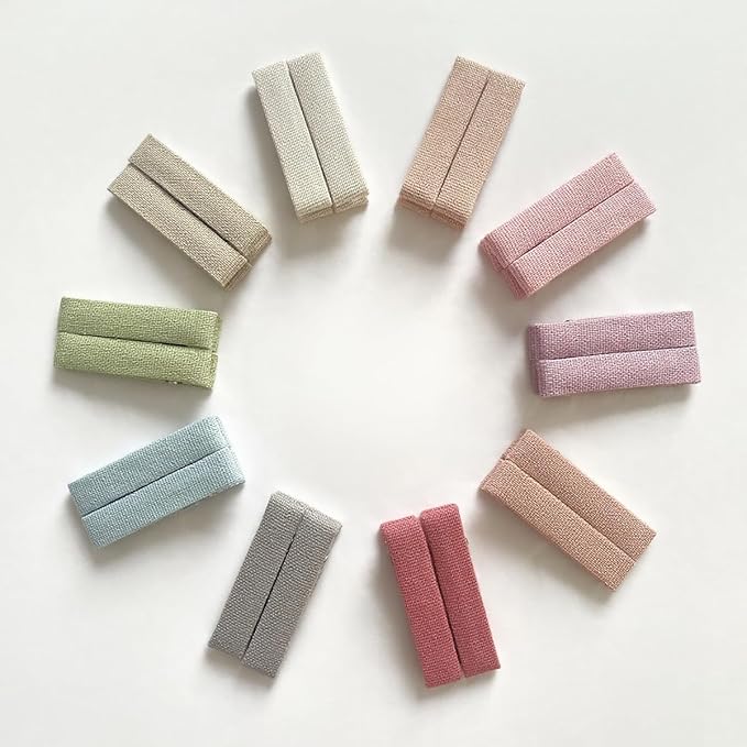 Cherssy Hair Clips for Girls' Fine Hair, 20Pcs Solid Colors Fully Lined Alligator Clips for Toddlers Kids School Age Girls, Handmade Hair Accessories and Barrettes