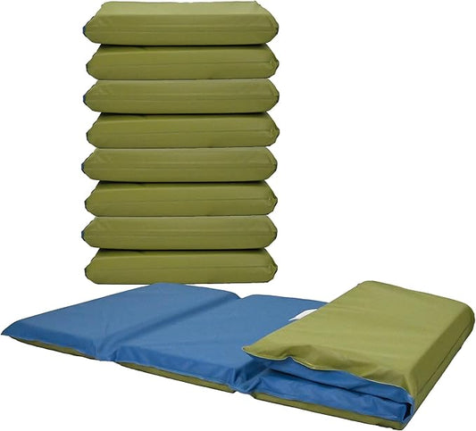 Children's Factory Nap Mats, 2 inch Thick Toddler Sleeping Mats for Preschools and Daycares, Comfortable and Soft 4 Section Folding Nap Pad