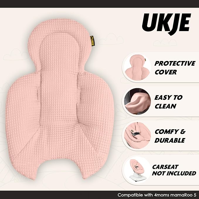 Ukje Swing Insert Rocker Cover Compatible with 4moms mamaRoo 5 Swing, Swing Accessories with Reversible Design, Easy to Install, Handmade in Europe - Pink