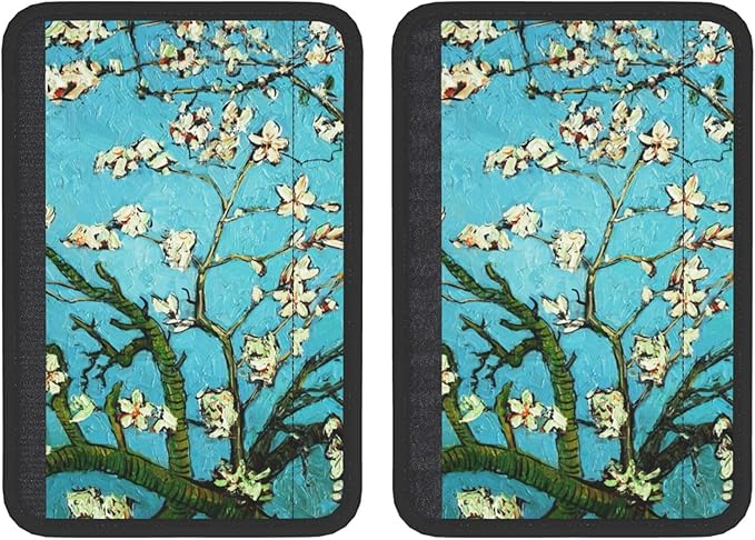 Bloom Flowers Print Seatbelt Pads Fits Cars Trucks SUV Sedans Sweat Absorption Car Seatbelt Strap Cover, Auto Interior Accessories Protector