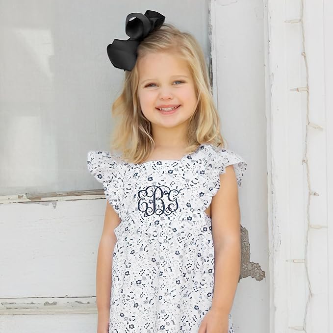Hair Bows for Girls Alligator Clips Black White Grosgrain Ribbon Solid Color 4PCS Hair Accessories for Little Teen Toddler Girls Kids
