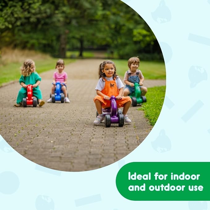 Careplay 2-in-1 Squirrel Push & Ride-on Toy, Indoor & Outdoor Use, Low Profile Seat, Recommended for Children up to 50lbs, Durable Construction, Made in The USA, Green