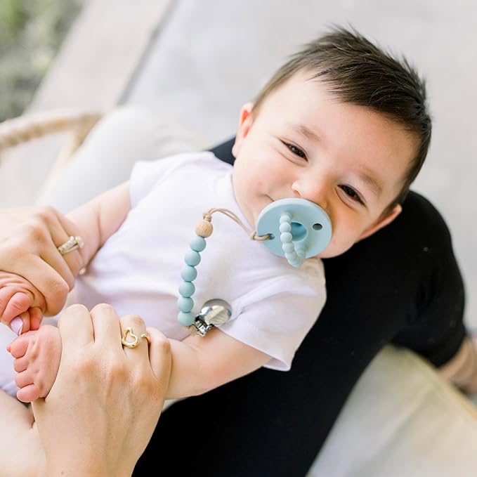 Ryan & Rose Cutie PAT Pacifier Teether 10 Pack Assorted Colors (Monterey (Boy), Stage 1)