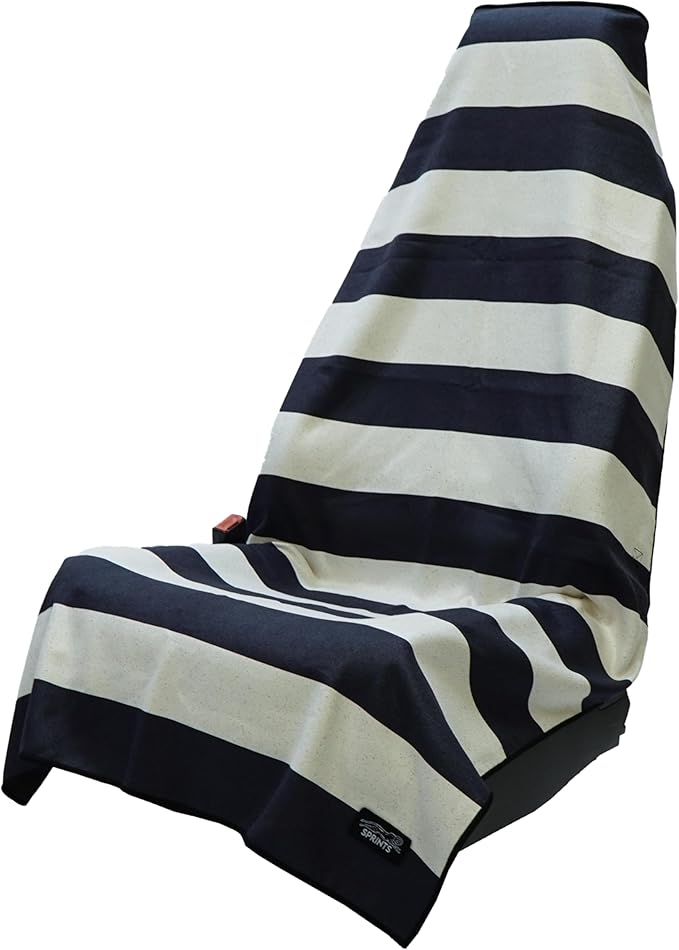 Sprints Athletic Running Towel, Full-Sized, Car Seat Cover - Performance Microfiber (Midnight Boardwalk Stripe)