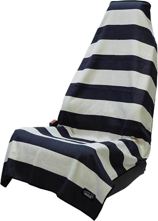 Sprints Athletic Running Towel, Full-Sized, Car Seat Cover - Performance Microfiber (Midnight Boardwalk Stripe)