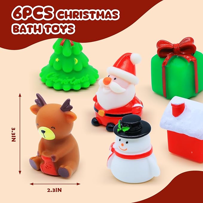Christmas Bath Toys for Toddlers: Light-Up Floating Baby Toddler Kids Bath Toys Set for Boys & Girls Christmas Birthday Xmas Gifts