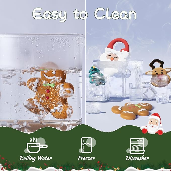 NCVI Christmas Teether, Baby Teething Toys for 0-6 6-12 Months, My First Christmas Silicone Chew Toys, First Christmas Gifts for Baby Boys and Girls, Ideal Toddlers Stocking Stuffer, Gingerbread Man