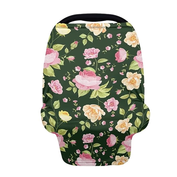 Forchrinse Tropical Peony Infant Carseat Canopy for Baby Boys Girls,Stretchy Baby Car Seat Cover Nursing Breastfeeding Cover Easy to Use