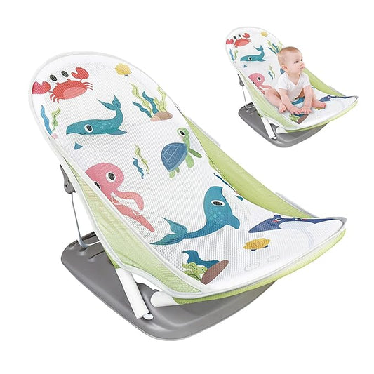 Generic Foldable Toddler Bather - Bathtub Foldable Toddler Bath Bather Seat | Foldable Baby Bather with Bath Stand | Toddler Folding Shower Rack for Bathtub Counter Sink Bathroom