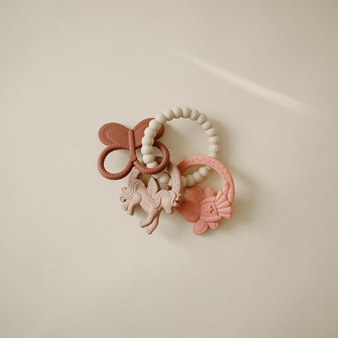 mushie Silicone Fairy Teething Ring Toy