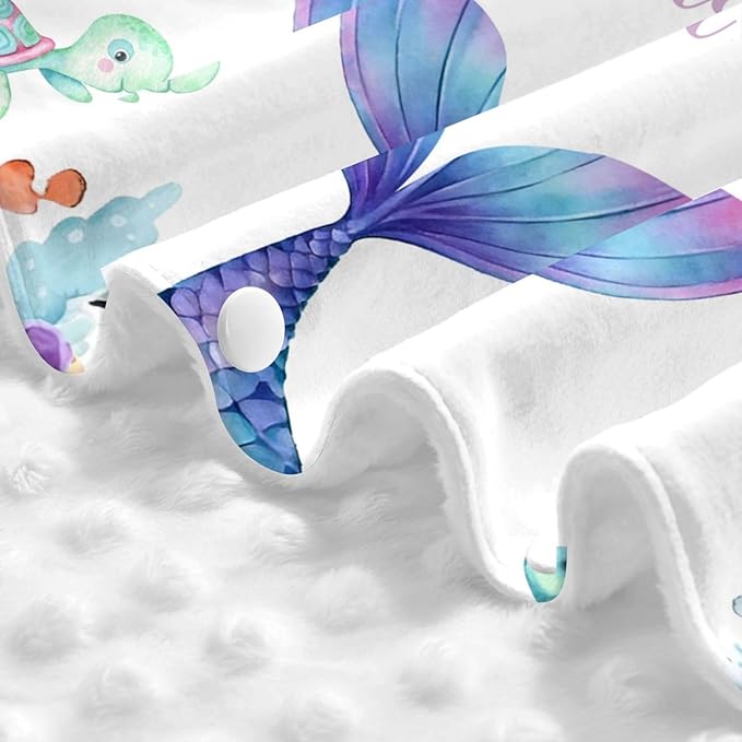 Personalized Baby Car Seat Canopy for Babies, Custom Name Car Seat Covers for Baby Girls, Mermaid Opening Minky Nursing Breastfeeding Cover for Infant, Carseat Canopies for Newborn