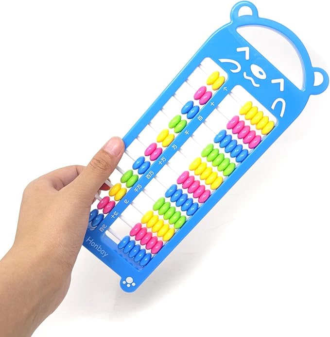 Honbay Cartoon Bear 11 Digits Plastic Chinese Abacus Soroban Arithmetic Tool Calculating Tool, Random Color