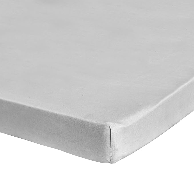 Pack n Play Fitted Sheet – Super Soft, 100% Natural Jersey Cotton – 27” x 39” – for Boys and Girls, Fits Pack n Play, Playard and Foldable Mattresses - Covered Elastic Hem – Solid Gray