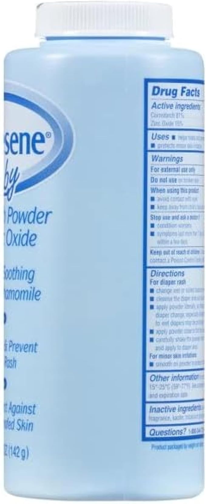 Caldesene Cornstarch Baby Powder with Zinc Oxide, Talc-Free Baby Powder, 5 Oz (2 Pack)