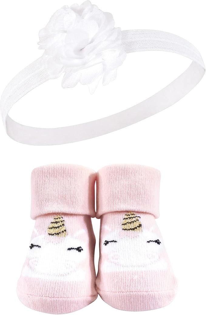 Hudson Baby Girl's Headband and Socks Giftset