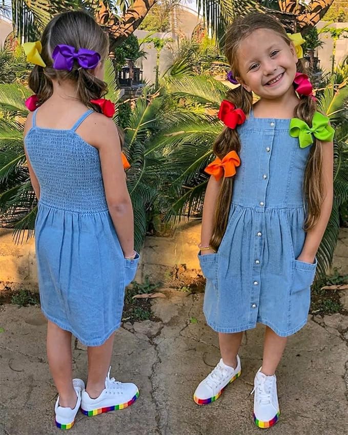 24Colors Boutique Hair Bow Clips for Little Girls - Grosgrain Ribbon Alligator Hair Clip Toddler Baby Girl School Jojo Bow Hair Accessories (24 pcs/4 Inch)