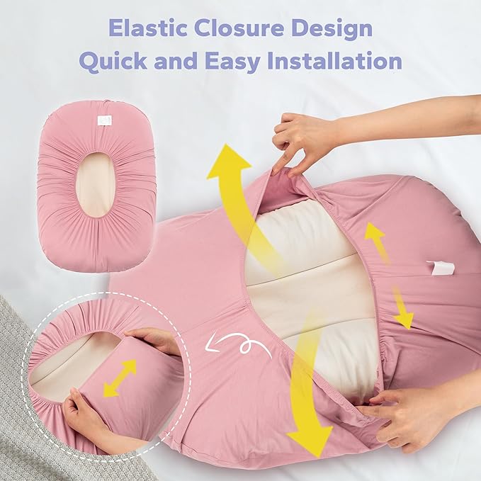 FUNUPUP Rayon Derived from Bamboo Baby Lounger Cover Compatible with Snuggle Me Lounger, Infant Lounger Pillow Cover for Newborn, Removable Elastic Newborn Lounger Cover,Cover Only,Pink
