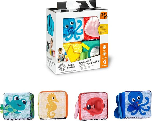 Baby Einstein Explore & Discover Soft Blocks Toys, Ages 3 Months +