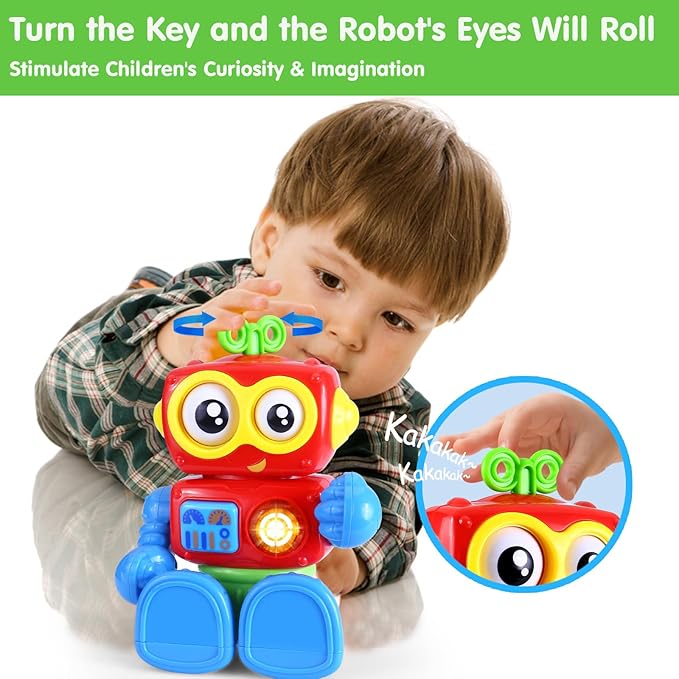 Toddler Robot Toys for 1 Year Old Boy 1st Birthday Gift Easter Basket Stuffers Baby Boy Toys One Year Old 1yr 12-18 Month Musical Light Up Learning Educational Interactive Airplane Travel