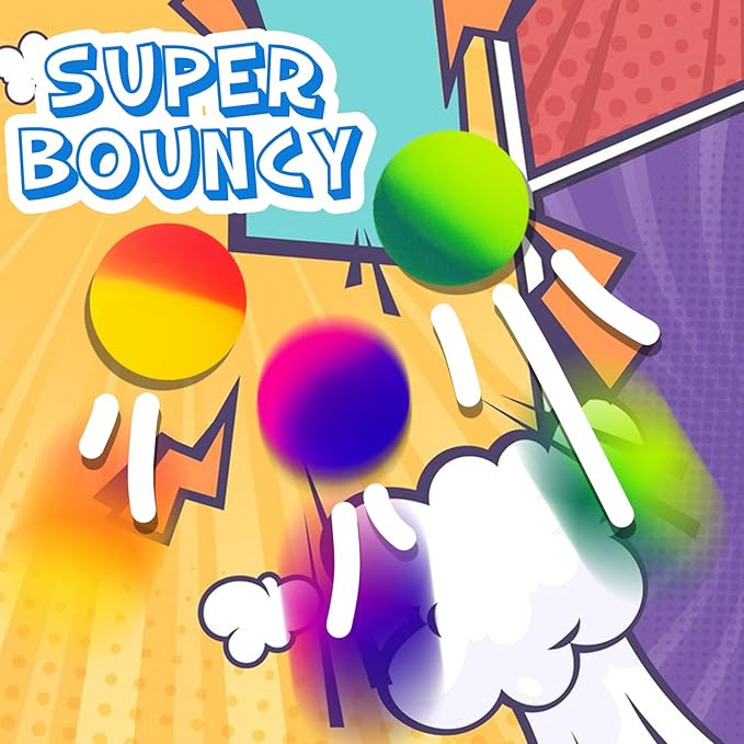 24 PCS 45mm Bouncy Balls for Kids,Jumbo Super Bouncy Balls,Large Rubber High Bouncing Balls in Bright Assorted Multi Colors for Boys Girls Birthday Party Favors Carnival Prizes