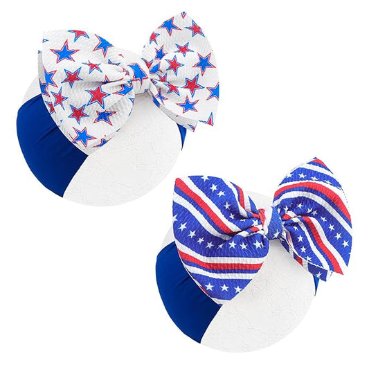 4th July 6“ Large Bow Nylon Headband