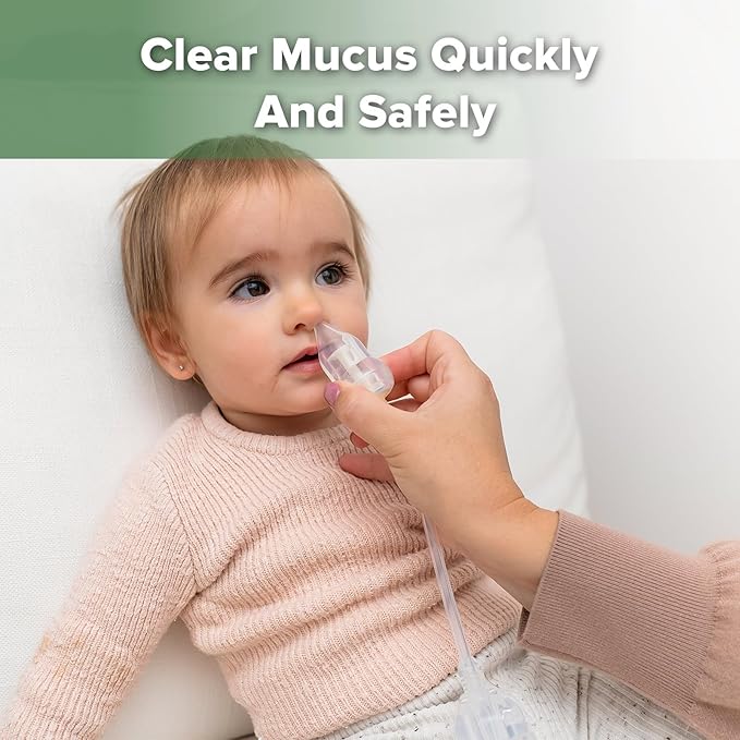 haakaa Silicone Nasal Aspirator for Baby – Baby Nose Sucker, Swan Neck Nasal Aspirator with Anti-Backflow Valve, BPA-Free Nose Cleaner, 12m+