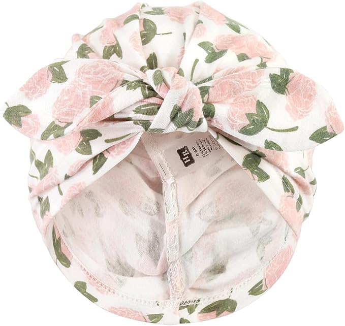 Hudson Baby Infant Girls Turban Cotton Headwraps, 0-24 Months