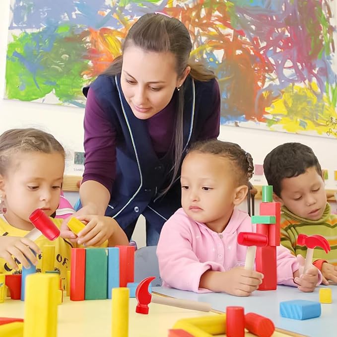 2pcs Toy Hammer Simulation Wooden Hammers Small Plastic Toddler Claw Hammer Portable Kids Maintenance Tools Toys Pretend Fake Mallet Hammers for Boys Girls