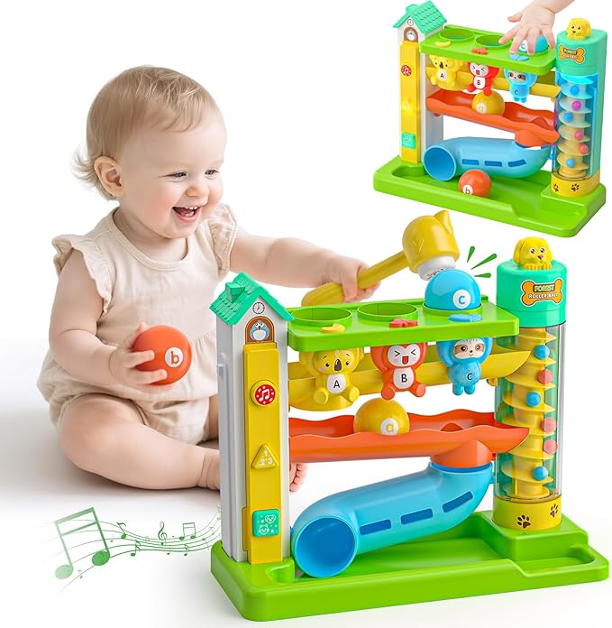 Musical Baby Toys for 1 Year Old Boy Gifts, 1st Birthday Gift First Present for One Yr, Pound A Ball Development Toy for 9-12-18 Months, Interactive Learning Toddler Toys for 1 Year Old Boys Girls