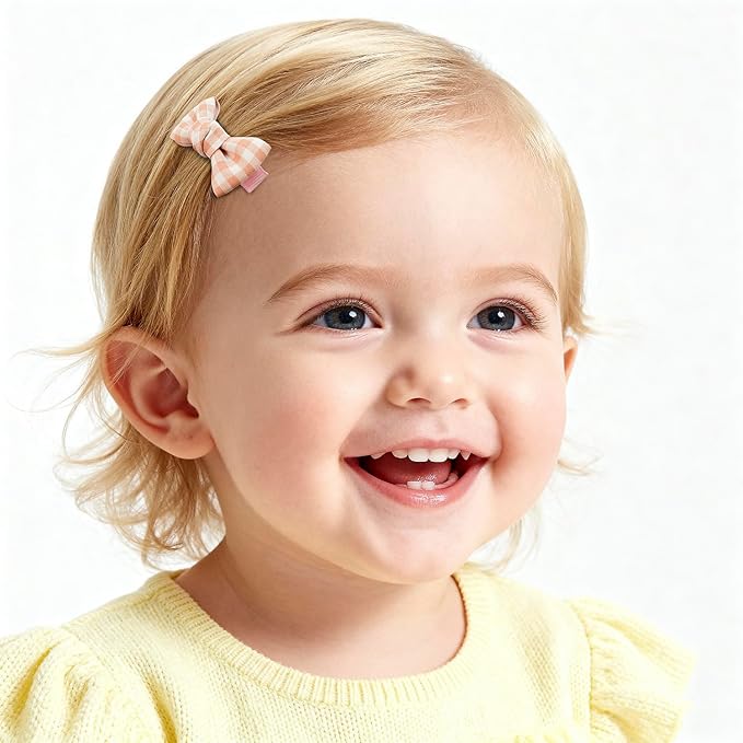 Delicate Baby Hair Clips Set - Floral, Gingham & Lace Toddler Hair Clips, All Fabric Wrapped Duckbill Clips for Baby & Toddler(5-Pack)