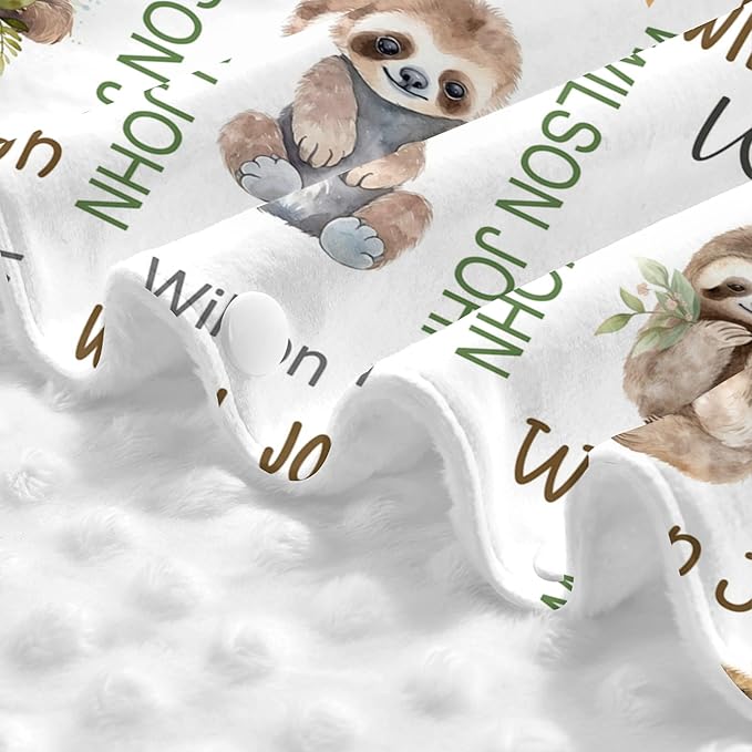 Personalized Winter Car Seat Covers for Babies with Name Sloth Minky Baby Car Seat Cover for Boys Girls Custom Infant Carseat Covers Baby Blanket Nursing Cover Breastfeeding Scarf