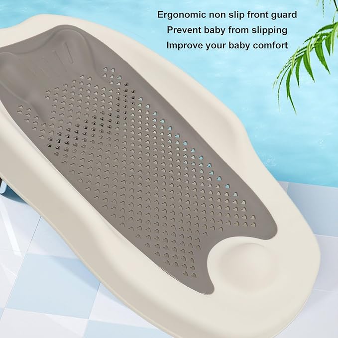Foldable Baby Bath Support, Ergonomic Design, Quick Drainage, Non-Slip, Universal Fit Bathtub Holder, Hollow Pattern, for Newborns, Infants, and Travel