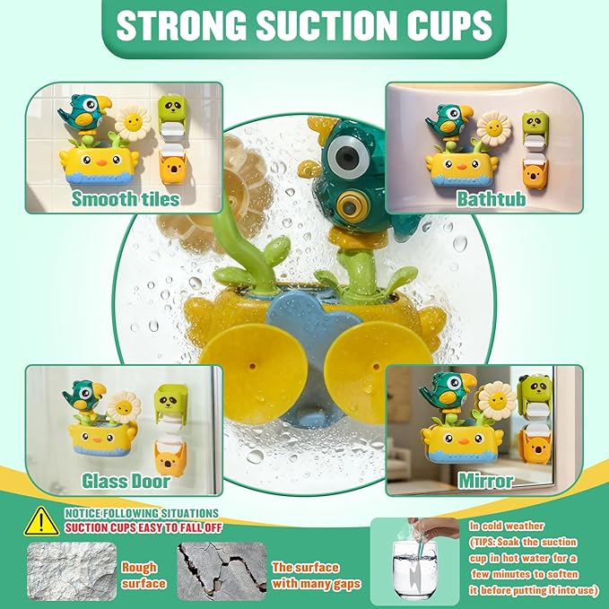 Baby Bath Toys for Kids Ages 1-3 | Fun & Easy Grip Mold Free Bath Toys Toddler 2-4 | Bath Cups Spoon Watering Can for Baby 12-18 Months | Toddler Bath Tub Pool Water Toys for 1+ Year Old Boys Gift